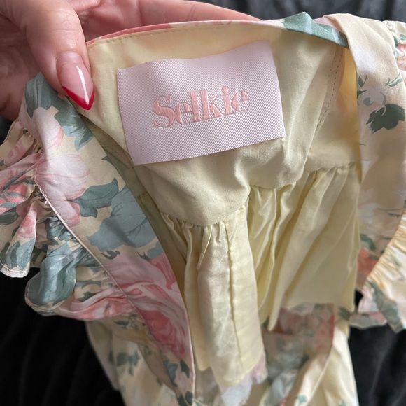 Selkie Floral Ruffle Top - Yellow and Pink - Picture 6 of 6